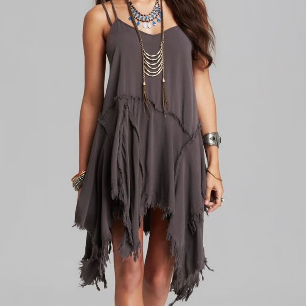 Free People Tattered Up Shredded Slip Dress Size XS